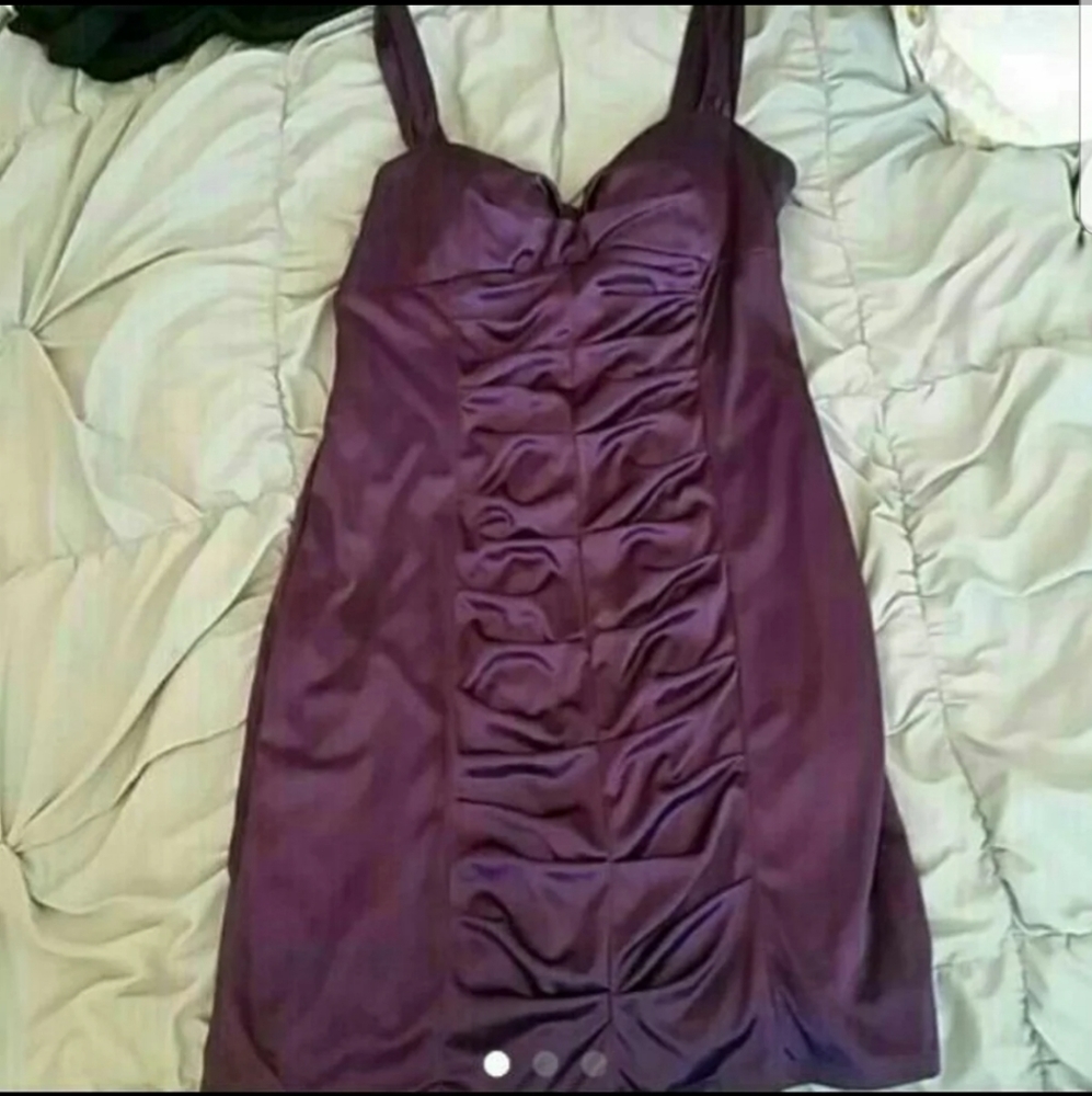 Purple scrunched dress